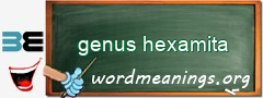 WordMeaning blackboard for genus hexamita